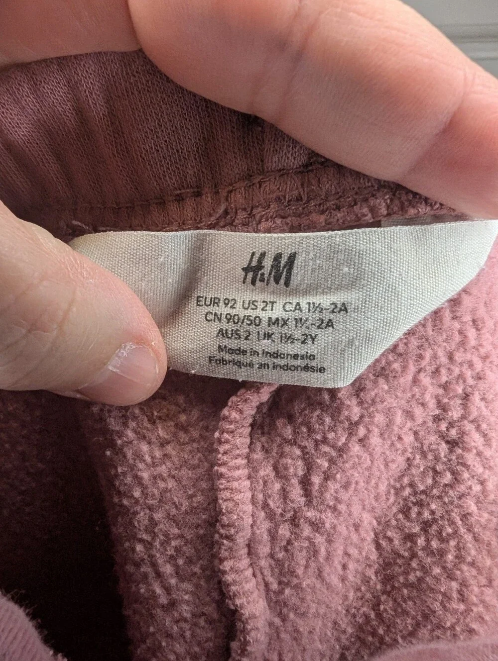H&M Girls Size 2T Dusty Rose Pink Sweatpant Pull On Joggers